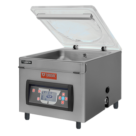 Turbovac TS40 tabletop chamber vacuum sealer by Omcan with stainless steel chamber