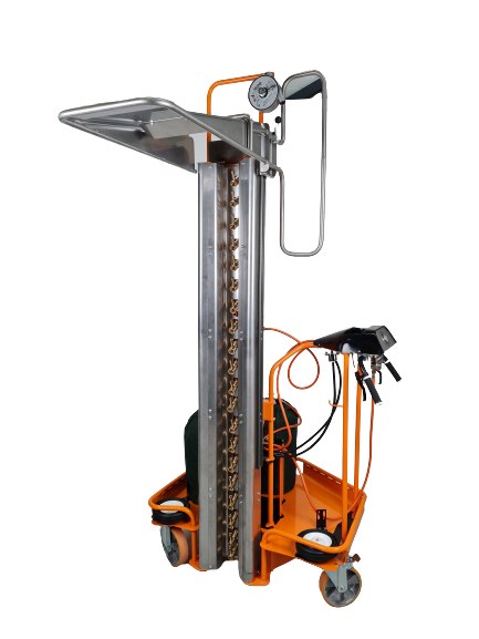 Ripack Turbopack V2 mobile propane shrink column with adjustable visor and gauge