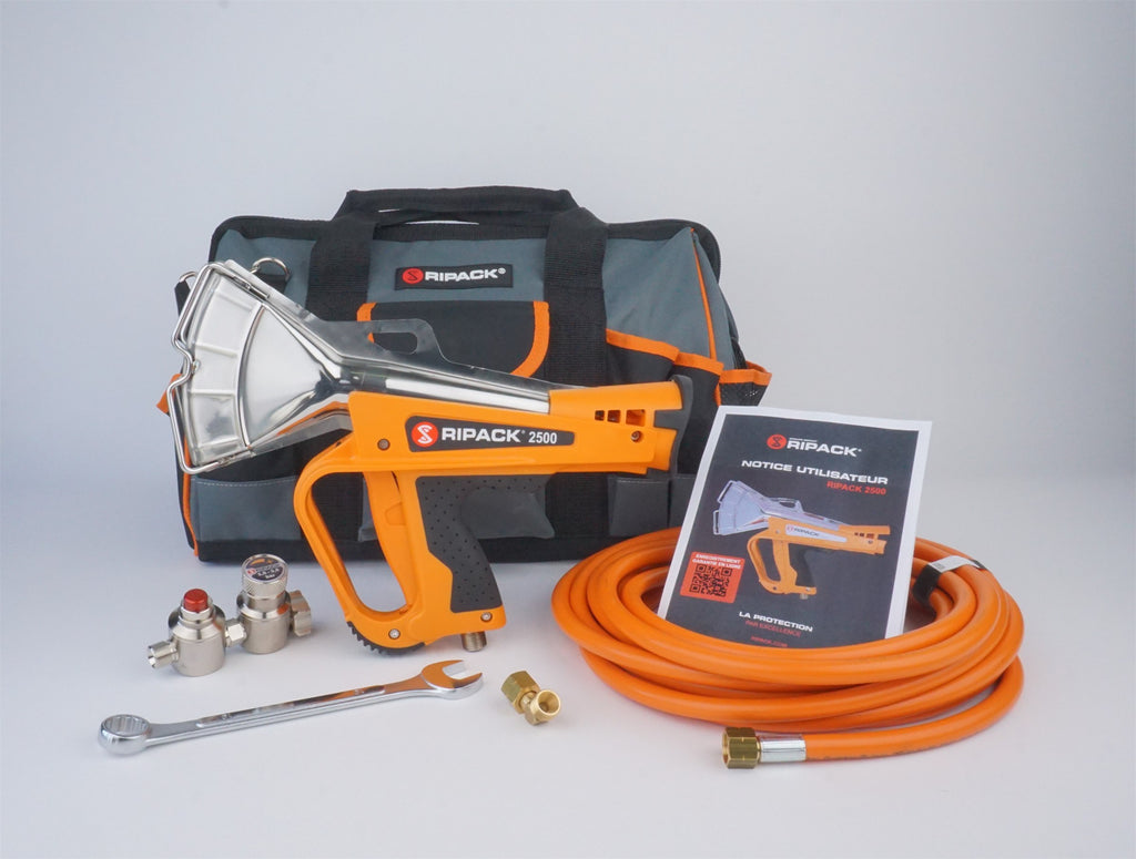 Ripack 2500 complete kit with tool bag, regulator, gas hose, wrench and booklet