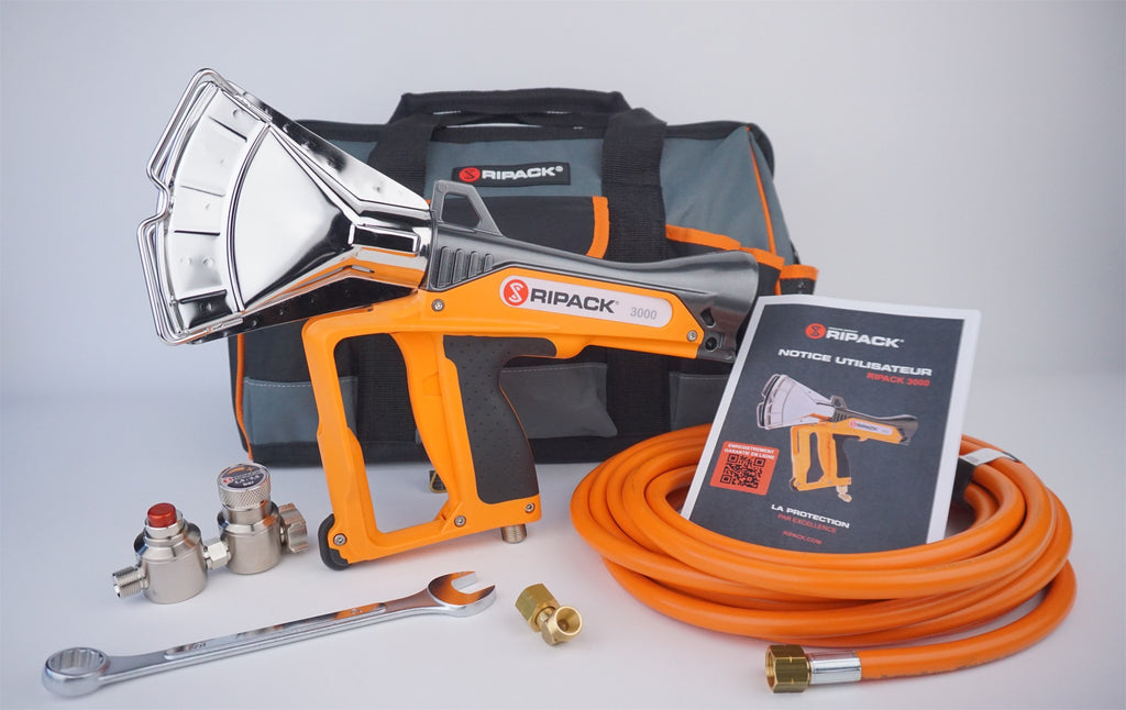 Ripack 3000 complete kit with tool bag, regulator, gas hose, wrench and booklet