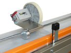 Ripack Multicover 960 E film length counter and sliding knife rail, close-up