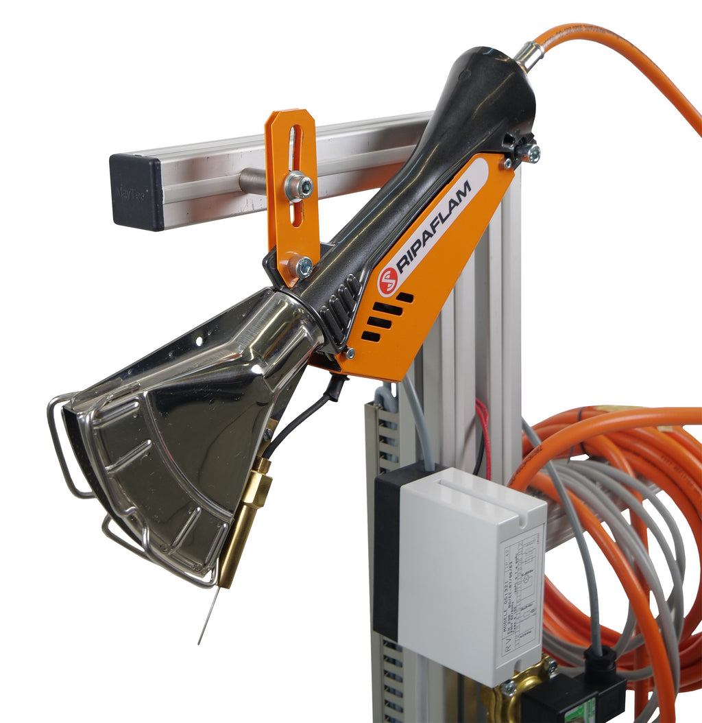 Ripack Ripaflam burner and electronic control box, close-up