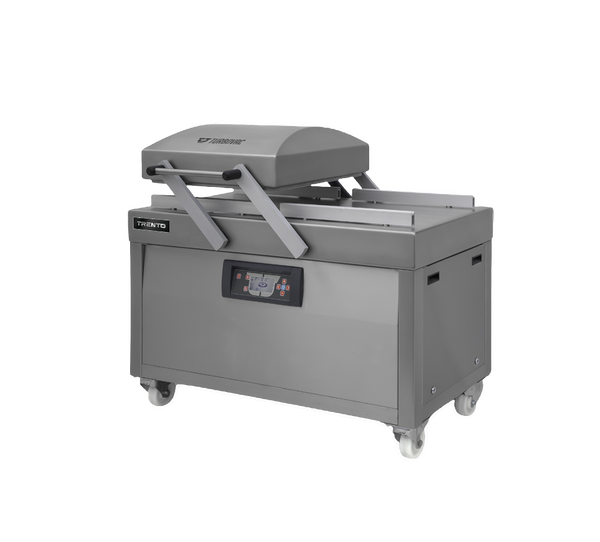 Turbovac L10-LL100 double chamber vacuum sealer by Omcan with swing lid