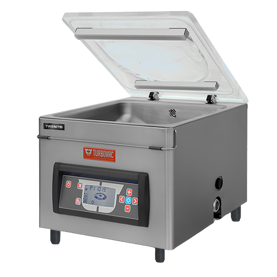Turbovac TS40 tabletop chamber vacuum sealer, front view with control panel