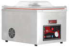 Omcan 19481 tabletop chamber vacuum sealer with clear acrylic lid and digital panel