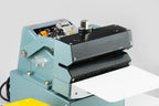 AIE CA Series semi-automatic constant heat sealer mesh-textured jaws, close-up