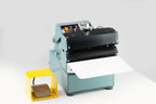AIE CA Series semi-automatic constant heat sealer with wide mesh jaws, front view
