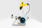 AIE-2040I 40-inch I-bar shrink wrap system with film roll, end view