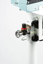 AIE AC Series pneumatic constant heat foot sealer air regulator and gauge, close-up