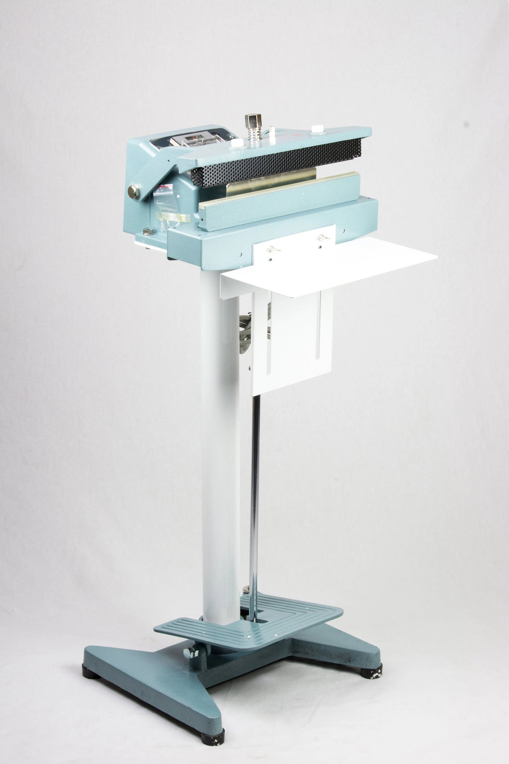 AIE-602CS 24-inch upper jaw constant heat foot sealer on stand with work table and foot control