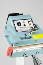 AIE FIT Series tilt angle impulse foot sealer control panel and seal bar, close-up
