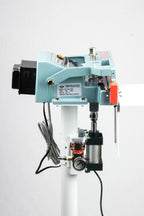 AIE FA Series pneumatic impulse foot sealer sealing head and pneumatic cylinder, side view