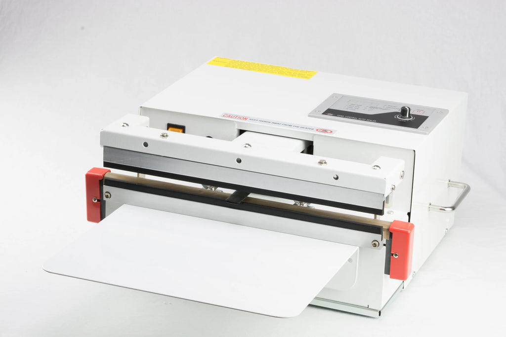 AIE355VAP 14-inch vacuum sealer with built-in air compressor, side view