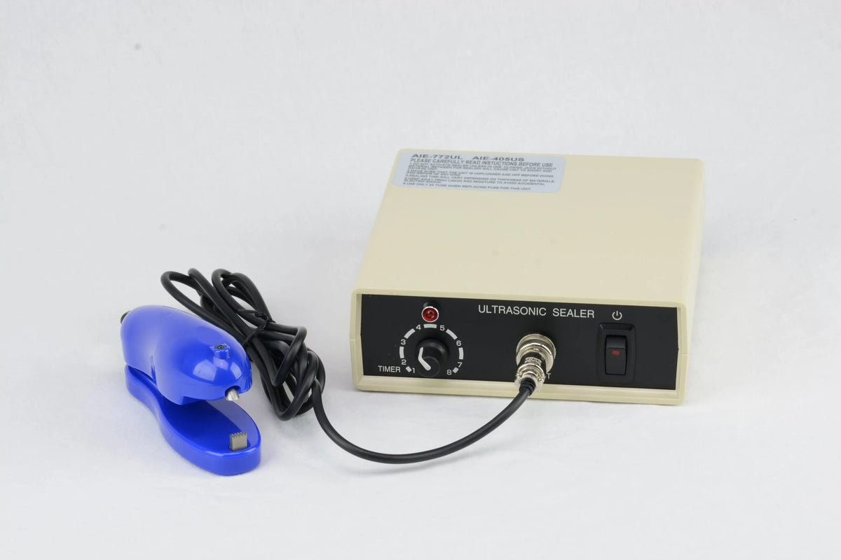 AIE-405US ultrasonic sealer hand unit and generator, side view
