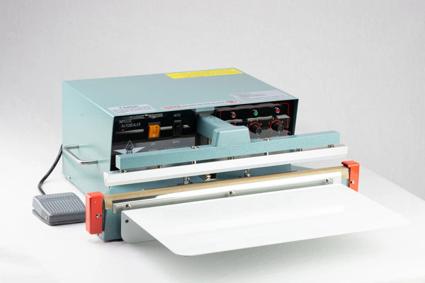 AIE A1 Series semi-automatic tabletop impulse sealer with foot pedal