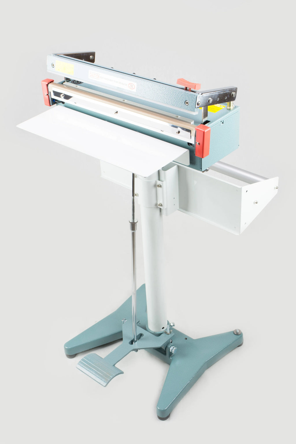 AIE FC Series impulse foot sealer with trimmer, three-quarter view