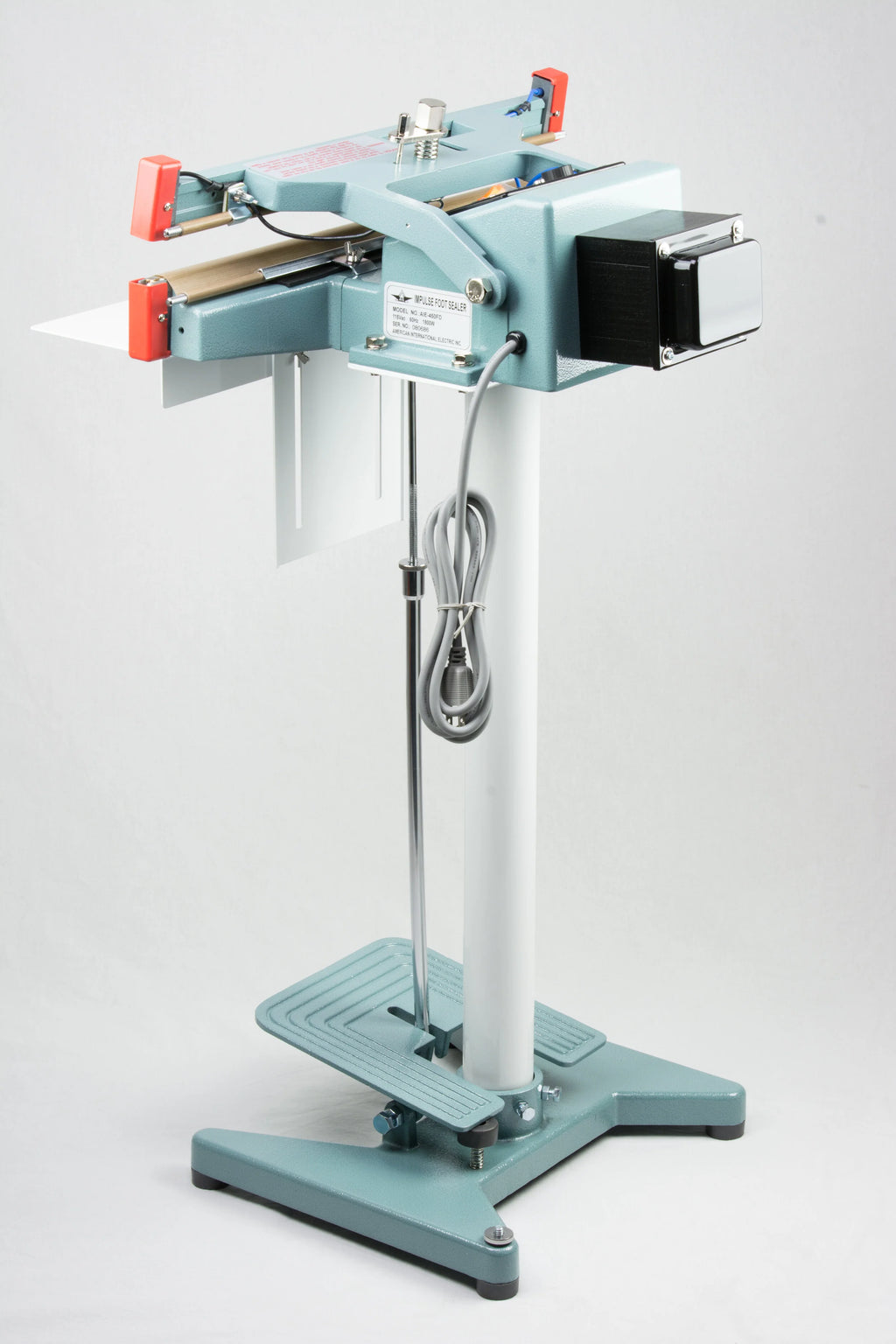 AIE FD Series double impulse foot sealer, three-quarter view