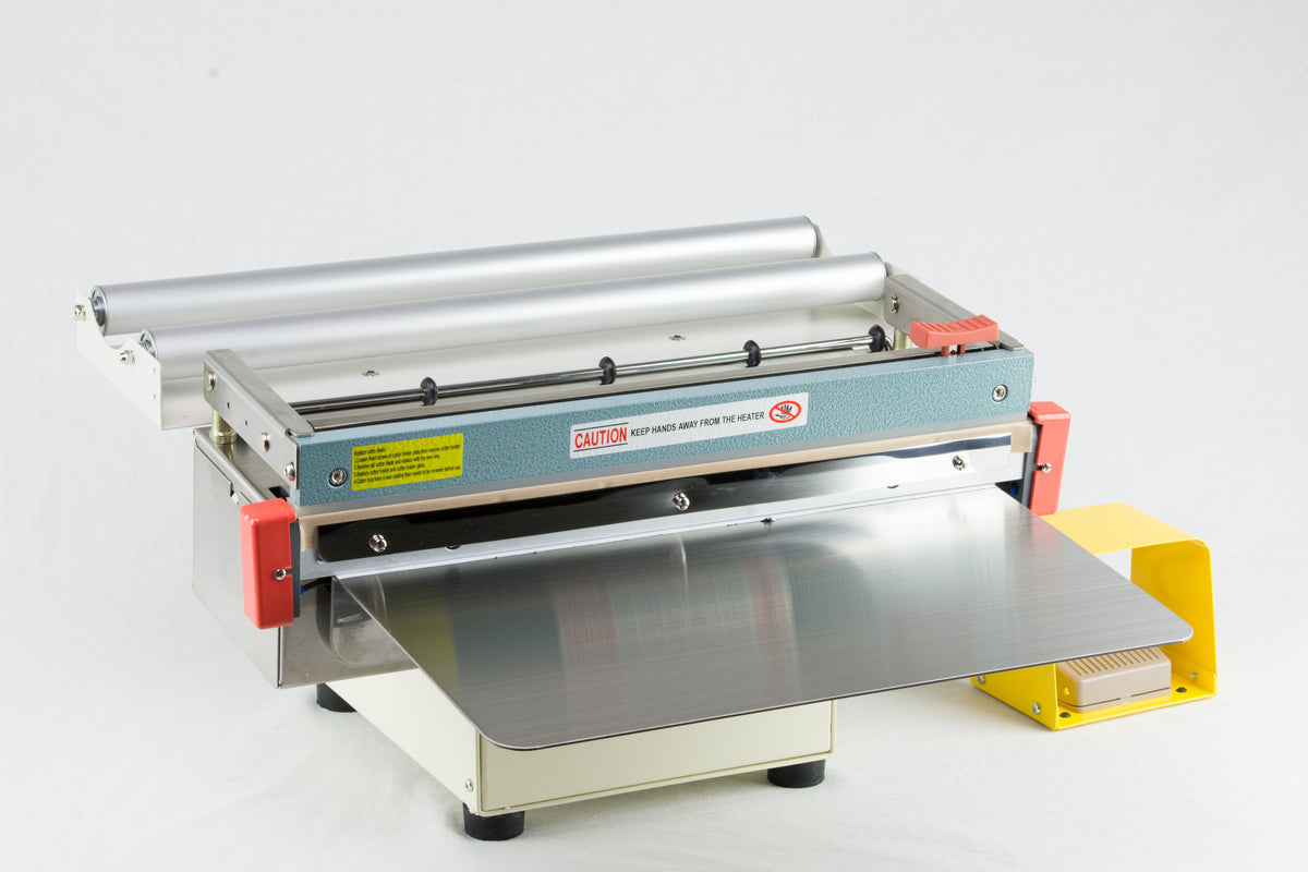 AIE455FCE stainless steel digital impulse sealer with trimmer and foot pedal
