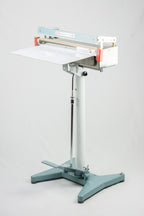 AIE FS Series stainless steel impulse foot sealer with adjustable head angle, side view
