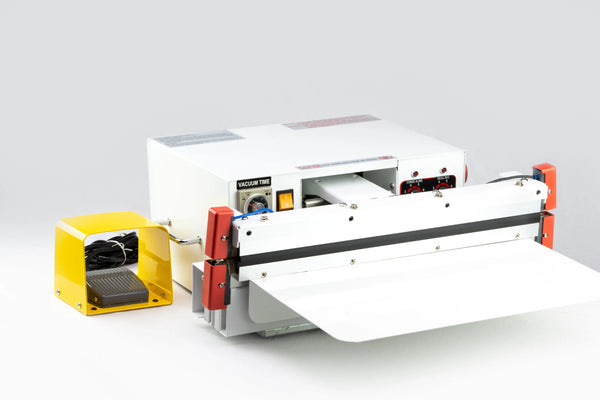 AIE VAD Series double seal nozzle vacuum sealer with foot pedal and work table