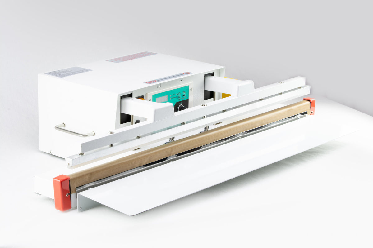 AIE-805AS 32-inch digital temperature automatic impulse sealer, three-quarter view