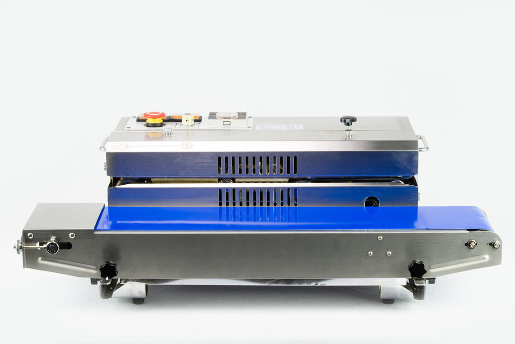 AIE 881BS stainless steel horizontal band sealer, front view