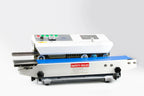 AIE B6 Series tabletop band sealer, horizontal model with conveyor
