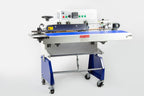 AIE-B7202 heavy duty horizontal band sealer on rolling stand, three-quarter view