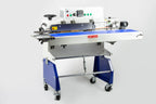 AIE-B7202 heavy duty horizontal band sealer on rolling stand with conveyor