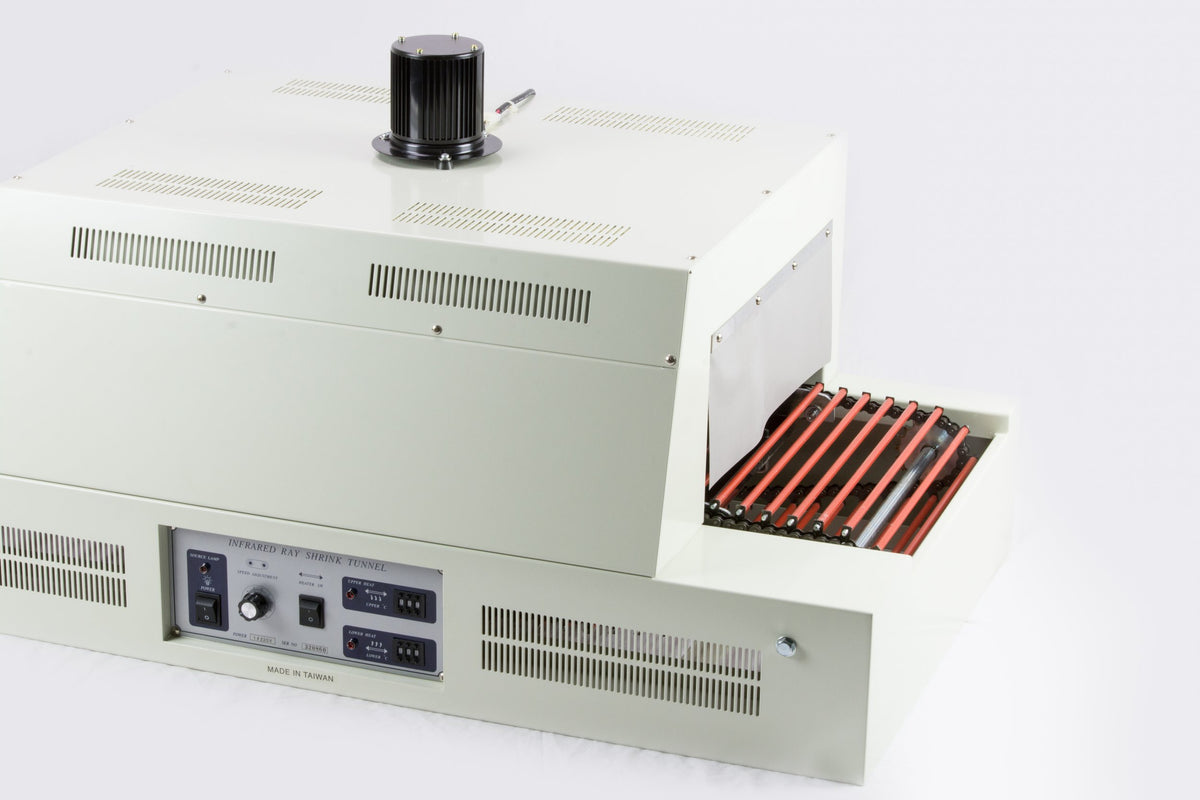 AIE infrared shrink tunnel with separate upper and lower heat controls