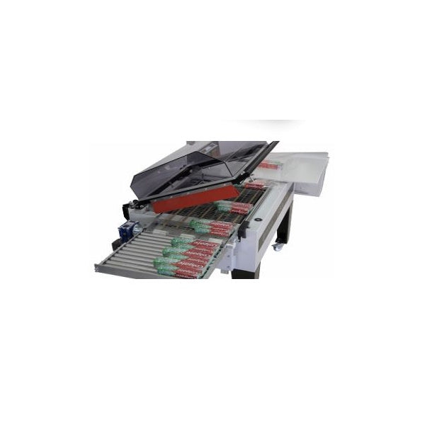 Maripak Compack 5800MC hood shrink sealer with automatic discharge conveyor, top view