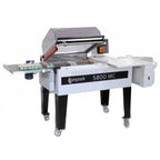 Maripak Compack 5800MC hood shrink sealer with discharge conveyor and film roll