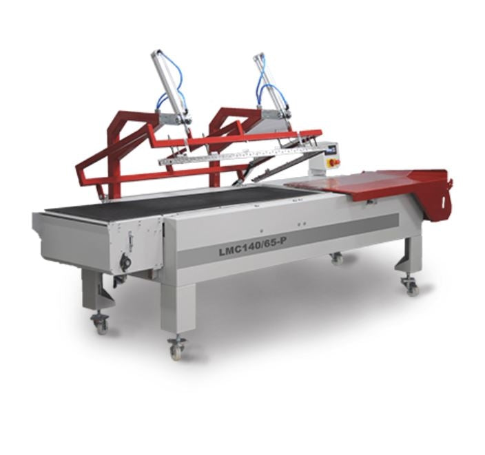 Maripak LMC-P 14065P pneumatic L-bar sealer for long products with red sealing frame