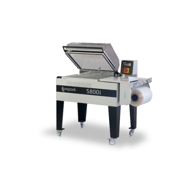 Maripak Compack 5800i hood shrink sealer on casters, front view