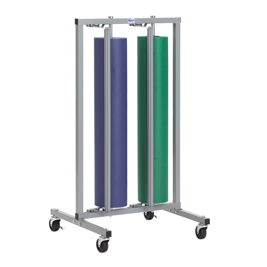 Bulman R997 Double Roll Vertical Paper Rack – shown with the optional 397 caster set