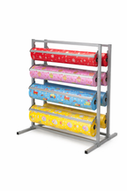 Bulman T375 Twin Tower Paper Rack, 8 Rolls – view with gift wrap rolls