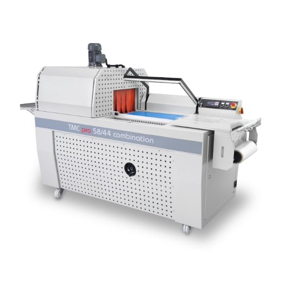 Maripak TMC Pro series L-bar sealer and tunnel for the TMC Pro 8065-M (58/44 shown), side view