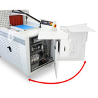 Maripak TMC Pro series L-bar sealer and tunnel for the TMC Pro 8065-M (58/44 shown), electrical cabinet opened