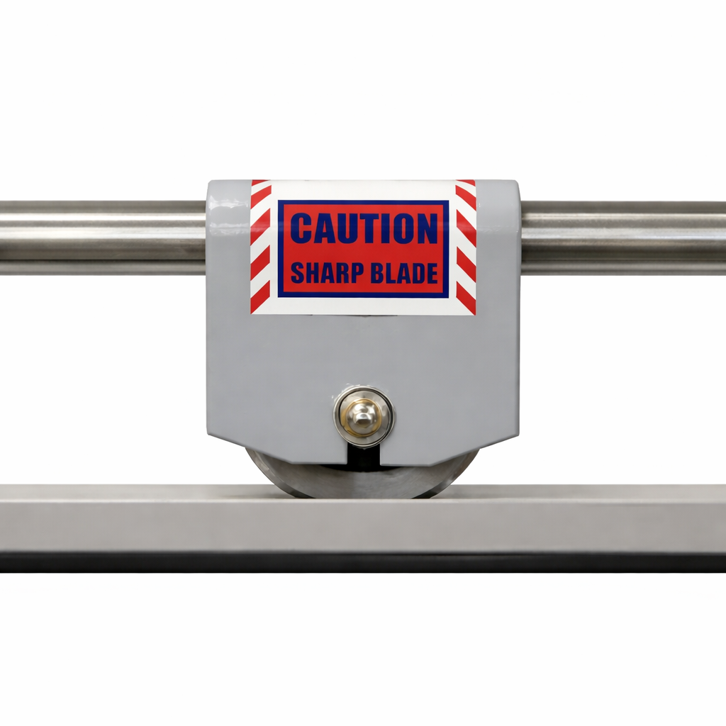 Bulman A690R-36 Rotary Shear Cutter, 36″ (without hold-down bars) – photo shows the A694 with hold-down bars
