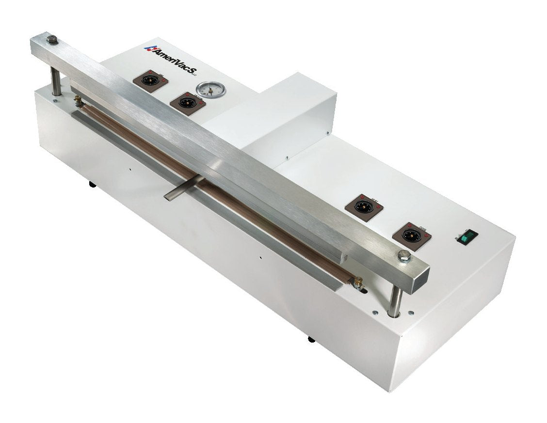 AmeriVacS AVN retractable nozzle vacuum sealer with gas flush, long seal bar and vacuum gauge