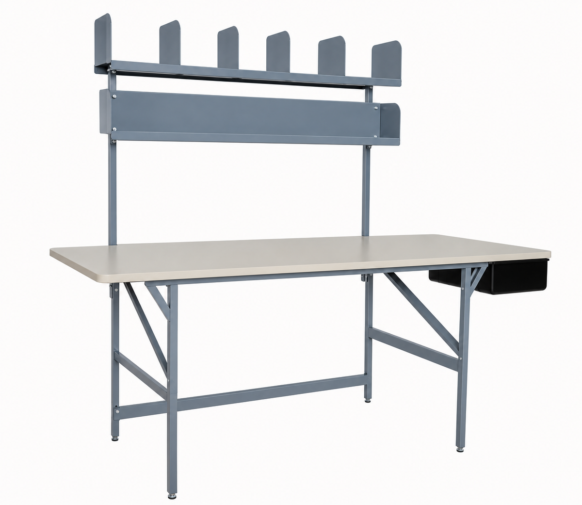 Bulman A80-35 Standard Packing Table with Shelves and Drawer, 84″ × 36″ – with two storage shelves and parts drawer