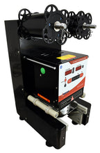 Omcan 44644 automatic cup sealing machine, three-quarter view