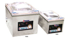 Omcan 19481 and 19482 tabletop chamber vacuum sealers side by side