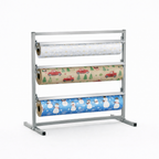 Bulman T368R Three Deck Tower Paper Rack – view with gift wrap rolls
